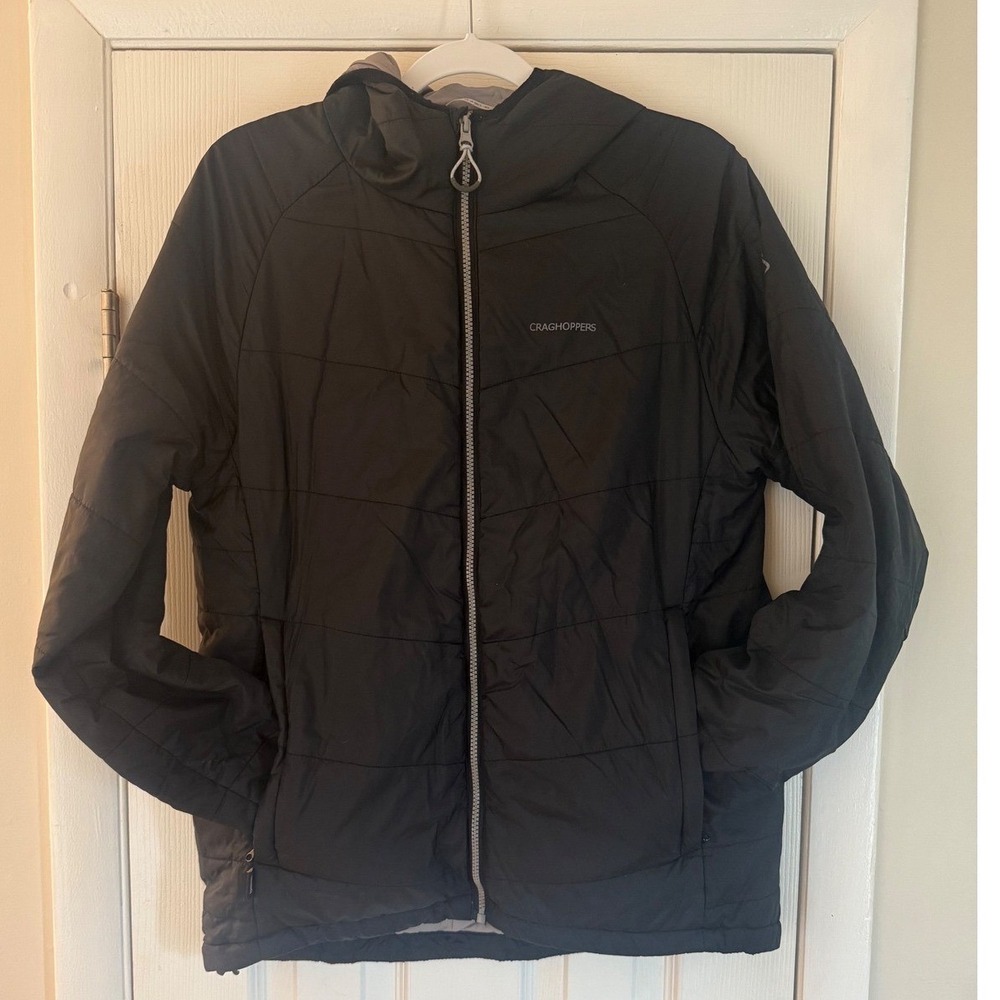 Craghoppers National Geographic Mens Black Quilted‎ Hooded Puffer Jacket Size M